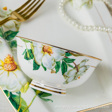 Porcelain tableware dinner set --Wild Lily